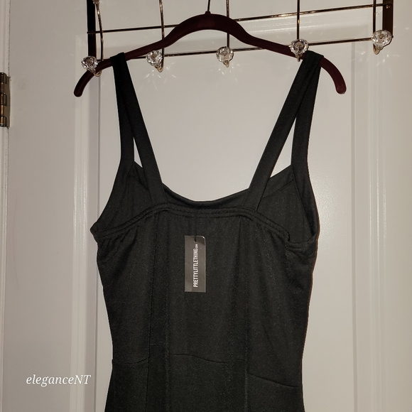 Pretty Little Thing Black Sleeveless Crepe Seam detail jumpsuit  Sz: 14  NWT - Picture 4 of 7